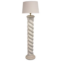 Vintage White Plaster Twist Floor Lamp